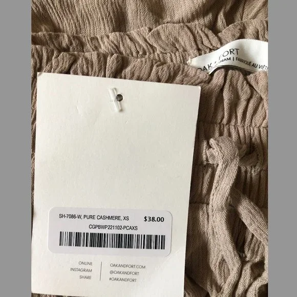 NWT: Oak + Fort Elastic Waist Shorts Size XS - Picture 6 of 6